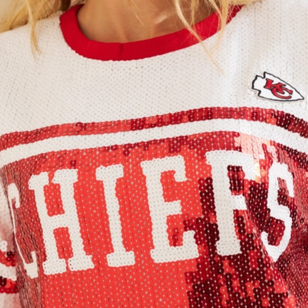 Kansas City Chiefs Sequin Jersey Mini Dress Size XL - Picture 2 of 11